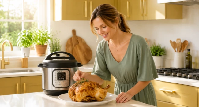 Cooking with pressure cooker.